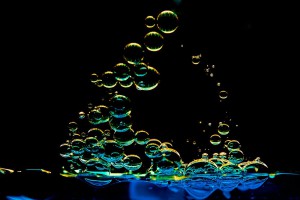 Wasser Blasen im Öl